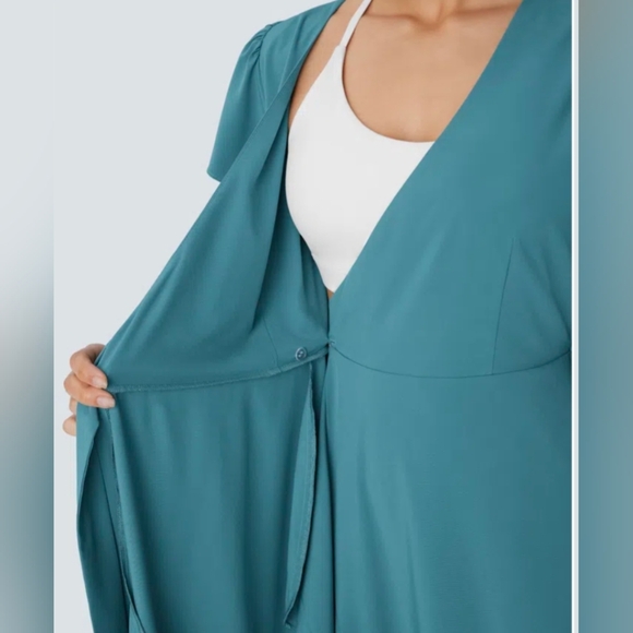 HALARA Asymmetrical Teal Dress - Picture 4 of 9